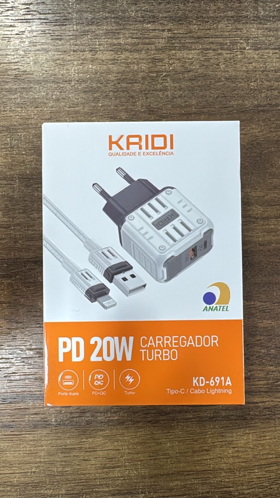 35b86eaf-c3d5-41f5-a9d3-bb9f454033be CARREGADOR USB/IOS 20W KD-691CL - Imagem 1