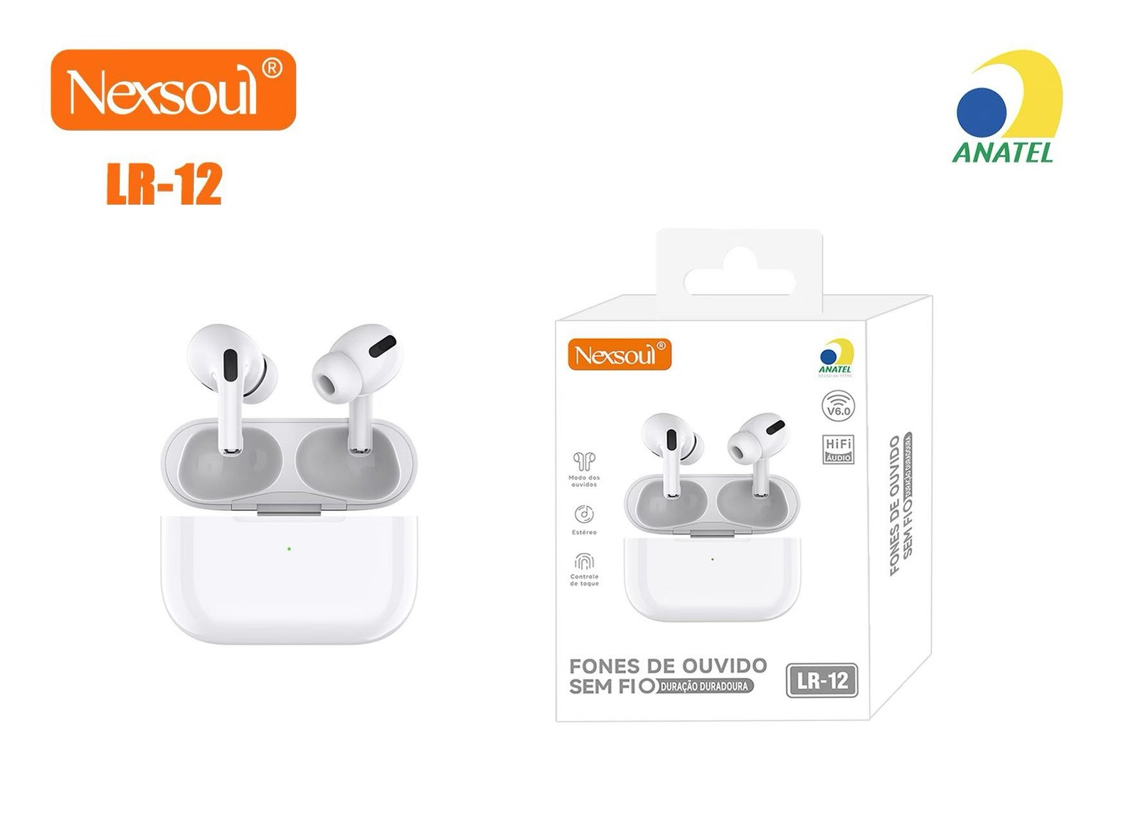 b579c811214293643c5a0ef6fac6b0 LR-12 Nexsoul fone ouvido sem fio Bluetooth - Imagem 1