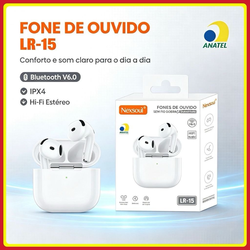 img_7555 lR-15 nexsoul fone sem fio Bluetooth - Imagem 1