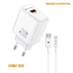 CARREGADOR TURBO USB/IOS 20W PEI-QC501-2 - Imagem 2