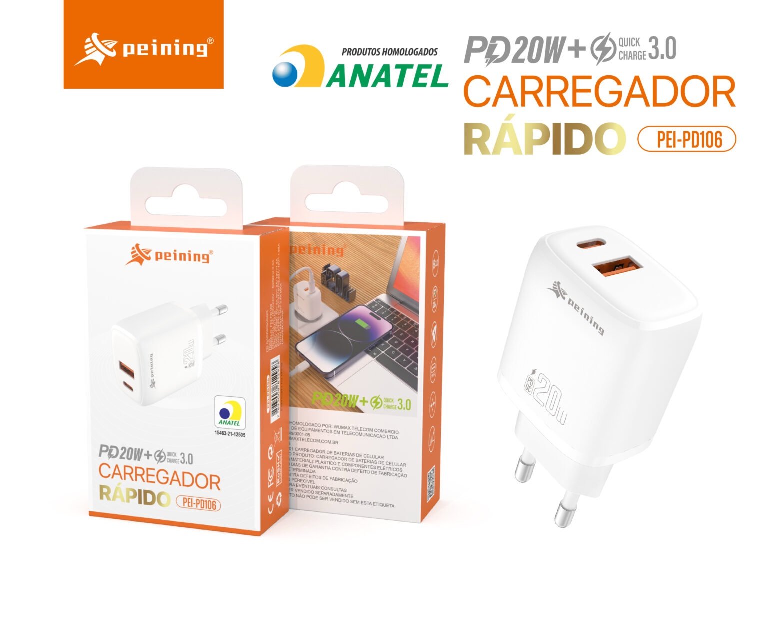 %e5%85%85%e7%94%b5%e5%99%a8pei-pd004-104-106 FONTE USB+TPC 20W PEI-PD106 - Imagem 1