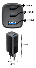 CARREGADOR 65W GaN PEI-PD330-5 - Imagem 2